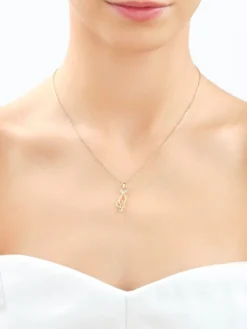 Apart Zawieszka z żółtego złota z diamentami - kot - 0,02 ct - próba 375< Wszystkie