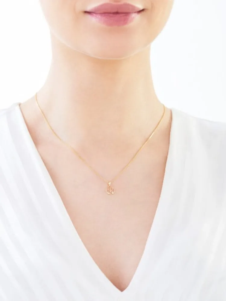 Apart Zawieszka z żółtego złota z diamentem - litera P - 0,003 ct - próba 585< Zawieszki