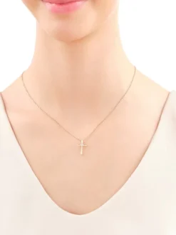 New Apart Zawieszka z żółtego złota z diamentami - krzyż - 0,03 ct - próba 585