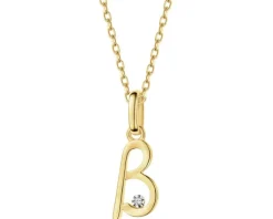 Apart Zawieszka z żółtego złota z diamentem - litera B - 0,003 ct - próba 375< Wszystkie