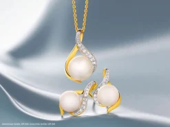 Apart Zawieszka z żółtego złota z diamentami i perłą - próba 375< Zawieszki