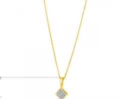 Online Apart Zawieszka z żółtego złota z diamentami - kwadrat - 0,05 ct - próba 585