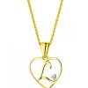 Hot Apart Zawieszka z żółtego złota z diamentem - litera L, serce - 0,005 ct - próba 375