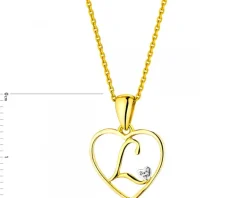 Hot Apart Zawieszka z żółtego złota z diamentem - litera L, serce - 0,005 ct - próba 375