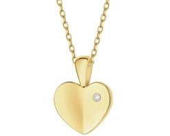 Apart Zawieszka z żółtego złota z diamentem - serce - 0,005 ct - próba 585