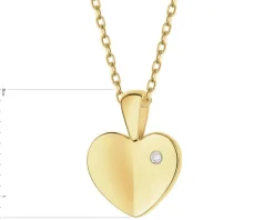 Apart Zawieszka z żółtego złota z diamentem - serce - 0,005 ct - próba 585