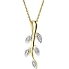 Apart Zawieszka z żółtego złota z diamentami - liście - 0,01 ct - próba 375< Zawieszki