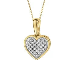 Sale Apart Zawieszka z żółtego złota z diamentami - serce - 0,10 ct - próba 585