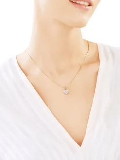 Sale Apart Zawieszka z żółtego złota z diamentami - serce - 0,10 ct - próba 585