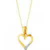 Discount Apart Zawieszka z żółtego złota z diamentem - serce - 0,002 ct - próba 585