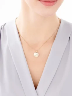 Sale Apart Zawieszka z żółtego złota z diamentami - puzderko - serce - 0,01 ct - próba 585