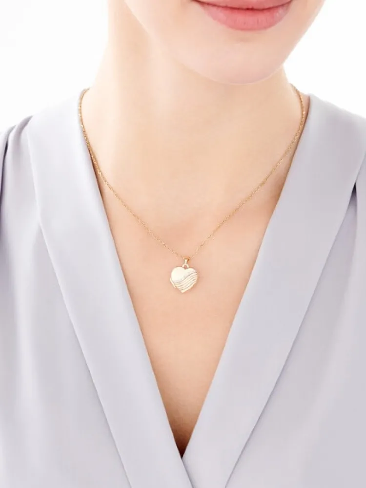 Sale Apart Zawieszka z żółtego złota z diamentami - puzderko - serce - 0,01 ct - próba 585