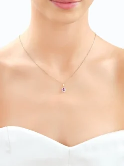Apart Zawieszka z żółtego złota z diamentami i rodolitem - próba 585< Wszystkie