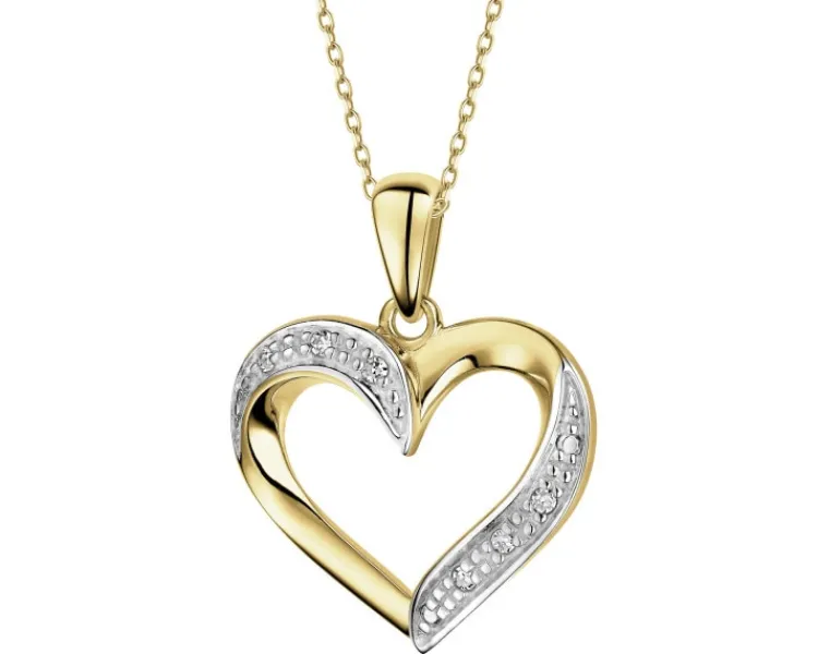 Apart Zawieszka z żółtego złota z diamentami - serce - 0,02 ct - próba 585< Zawieszki