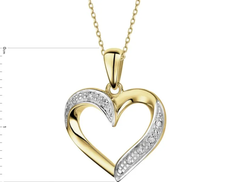 Apart Zawieszka z żółtego złota z diamentami - serce - 0,02 ct - próba 585< Zawieszki