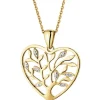 Apart Zawieszka z żółtego złota z diamentami - serce, drzewko - 0,01 ct - próba 585< Zawieszki