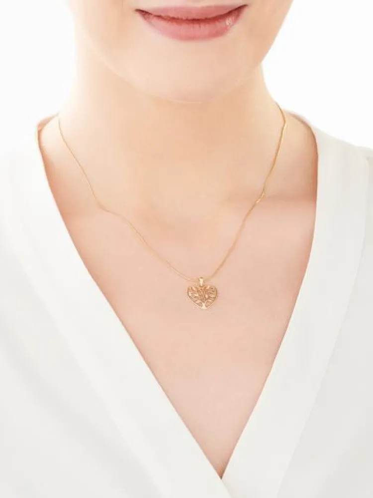 Apart Zawieszka z żółtego złota z diamentami - serce, drzewko - 0,01 ct - próba 585< Zawieszki