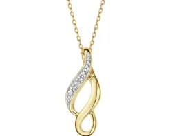 Outlet Apart Zawieszka z żółtego złota z diamentem - 0,005 ct - próba 585