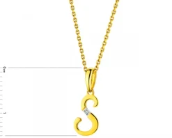 Apart Zawieszka z żółtego złota z diamentem - litera S - 0,004 ct - próba 585< Zawieszki
