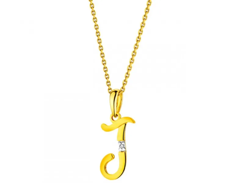 Apart Zawieszka z żółtego złota z diamentem - litera J - 0,004 ct - próba 585< Zawieszki