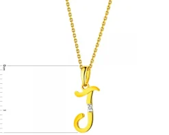 Apart Zawieszka z żółtego złota z diamentem - litera J - 0,004 ct - próba 585< Zawieszki