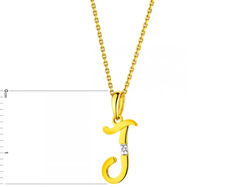 Apart Zawieszka z żółtego złota z diamentem - litera J - 0,004 ct - próba 585< Zawieszki