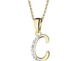 Sale Apart Zawieszka z żółtego złota z diamentem - litera C - 0,003 ct - próba 375