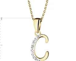 Sale Apart Zawieszka z żółtego złota z diamentem - litera C - 0,003 ct - próba 375
