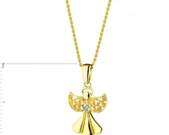 Apart Zawieszka z żółtego złota z diamentem - aniołek - 0,003 ct - próba 375< Zawieszki