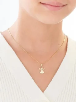 Apart Zawieszka z żółtego złota z diamentem - aniołek - 0,003 ct - próba 375< Zawieszki