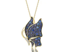 Hot Apart Zawieszka z żółtego złota z diamentami i szafirami - motyl - próba 585