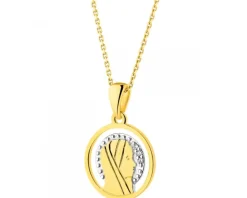 Apart Zawieszka z żółtego złota z diamentami - medalik Matka Boska - 0,009 ct - próba 375< Zawieszki