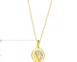 Apart Zawieszka z żółtego złota z diamentami - medalik Matka Boska - 0,009 ct - próba 375< Zawieszki