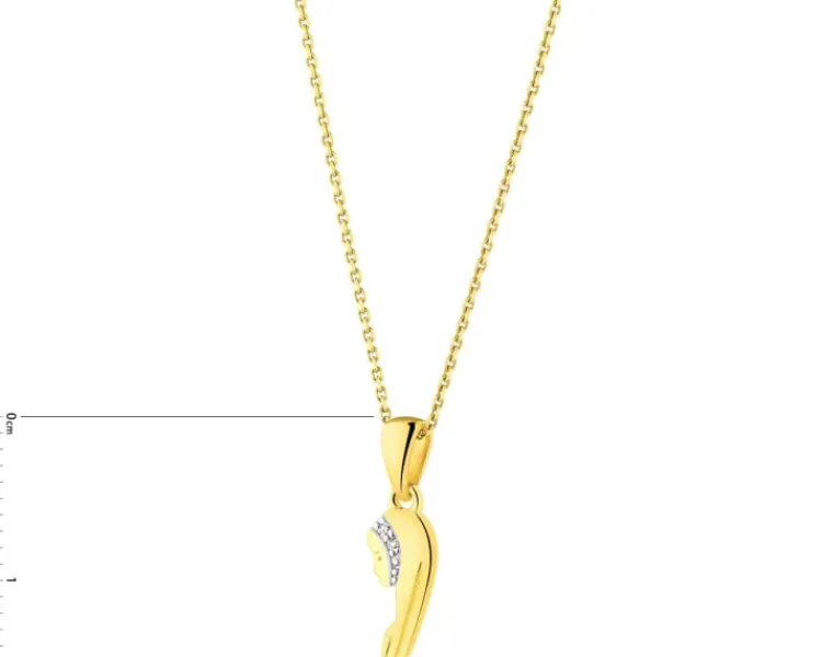 Apart Zawieszka z żółtego złota z diamentami - medalik Matka Boska - 0,006 ct - próba 375< Zawieszki