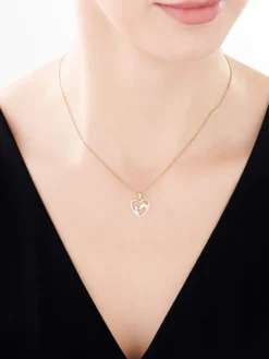 Hot Apart Zawieszka z żółtego złota z diamentami - serce, koń - 0,02 ct - próba 375