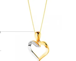 Apart Zawieszka z żółtego złota z diamentem - serce - 0,002 ct - próba 585< Zawieszki