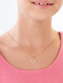 Apart Zawieszka z żółtego złota z diamentem - serce - 0,002 ct - próba 585< Zawieszki