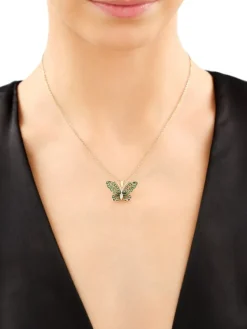 Apart Zawieszka z żółtego złota z diamentami i granatami - motyl - próba 585< Wszystkie