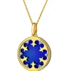 Apart Zawieszka z żółtego złota z diamentami i emalią - rozeta - 0,01 ct - próba 375< Zawieszki