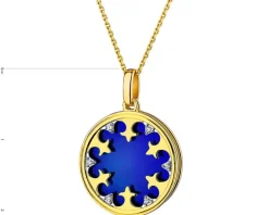 Apart Zawieszka z żółtego złota z diamentami i emalią - rozeta - 0,01 ct - próba 375< Zawieszki