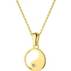 Discount Apart Zawieszka z żółtego złota z diamentem - yin yang - 0,006 ct - próba 375