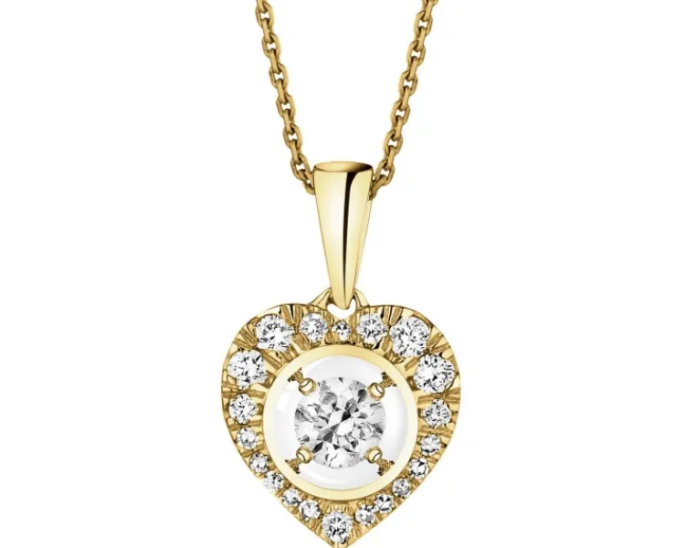 Apart Zawieszka z żółtego złota z diamentami - serce - 0,25 ct - próba 585< Zawieszki