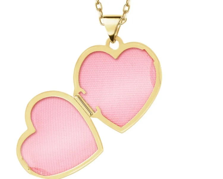Online Apart Zawieszka z żółtego złota z diamentem - puzderko - serce - 0,005 ct - próba 585