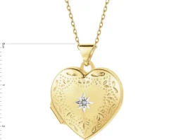 Online Apart Zawieszka z żółtego złota z diamentem - puzderko - serce - 0,005 ct - próba 585