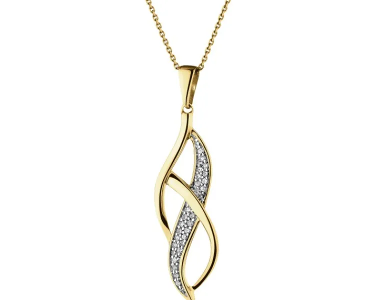 Apart Zawieszka z żółtego złota z diamentami - 0,08 ct - próba 585< Zawieszki