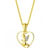 Apart Zawieszka z żółtego złota z diamentem - aniołek, serce - 0,003 ct - próba 375< Zawieszki