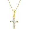Apart Zawieszka z żółtego złota z diamentami - krzyż - 0,02 ct - próba 375< Zawieszki