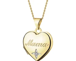 Apart Zawieszka z żółtego złota z diamentem - puzderko - serce, mama - 0,005 ct - próba 375< Wszystkie
