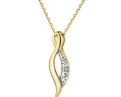 Outlet Apart Zawieszka z żółtego złota z diamentem - 0,004 ct - próba 375