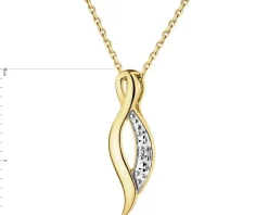 Outlet Apart Zawieszka z żółtego złota z diamentem - 0,004 ct - próba 375